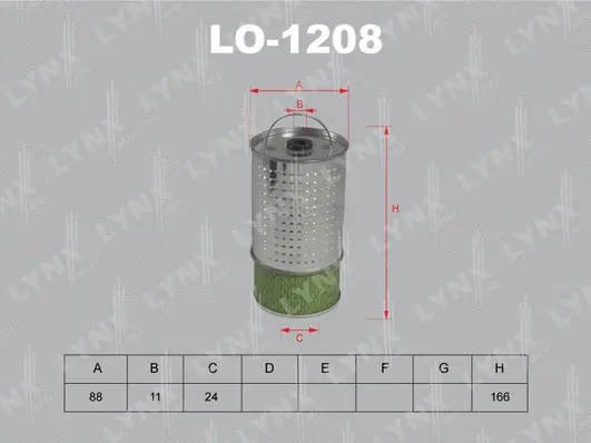 LO-1208 LYNXAUTO Масляный фильтр (фото 1)