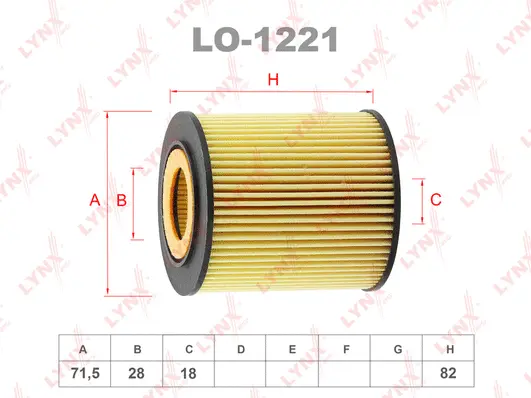 LO-1221 LYNXAUTO Масляный фильтр (фото 2)