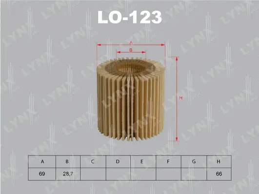 LO-123 LYNXAUTO Масляный фильтр (фото 1)