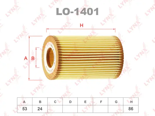 LO-1401 LYNXAUTO Масляный фильтр (фото 2)
