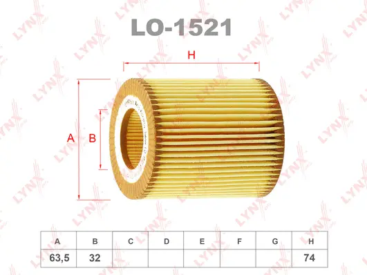 LO-1521 LYNXAUTO Масляный фильтр (фото 2)