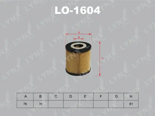 LO-1604 LYNXAUTO Масляный фильтр (фото 1)