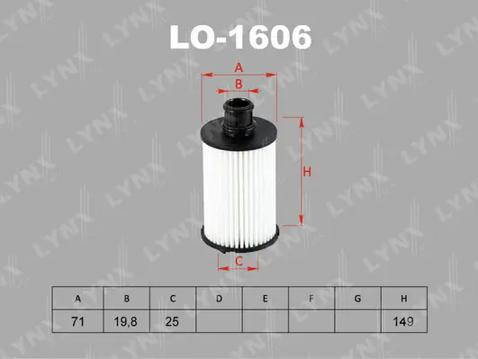 LO-1606 LYNXAUTO Масляный фильтр (фото 2)