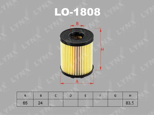 LO-1808 LYNXAUTO Масляный фильтр (фото 2)