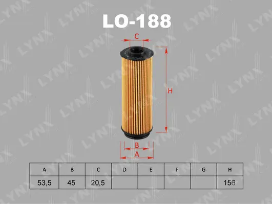 LO-188 LYNXAUTO Масляный фильтр (фото 2)