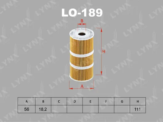 LO-189 LYNXAUTO Масляный фильтр (фото 2)
