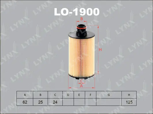 LO-1900 LYNXAUTO Масляный фильтр (фото 1)