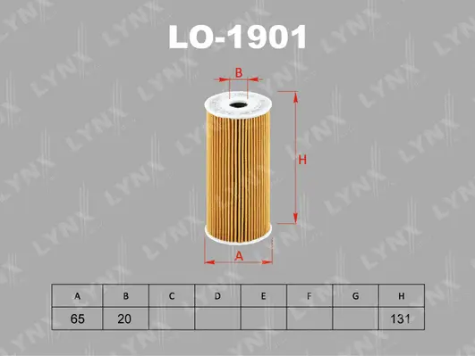 LO-1901 LYNXAUTO Масляный фильтр (фото 2)