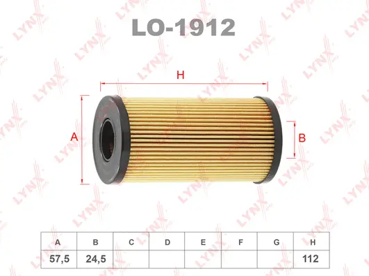 LO-1912 LYNXAUTO Масляный фильтр (фото 2)