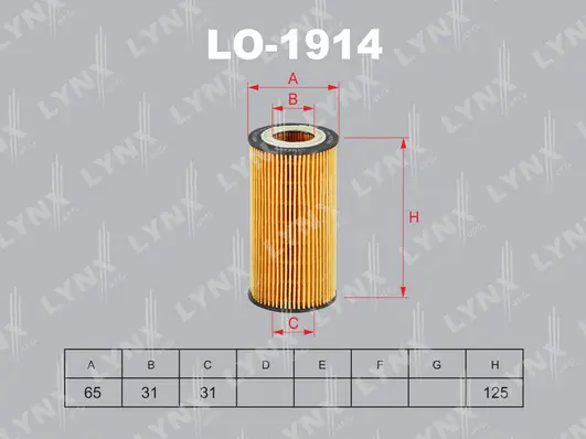 LO-1914 LYNXAUTO Масляный фильтр (фото 1)