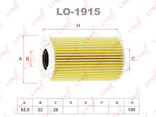 LO-1915 LYNXAUTO Масляный фильтр (фото 2)