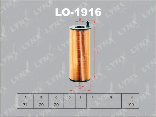 LO-1916 LYNXAUTO Масляный фильтр (фото 1)