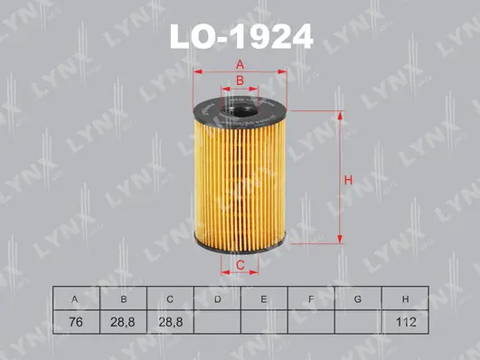 LO-1924 LYNXAUTO Масляный фильтр (фото 1)