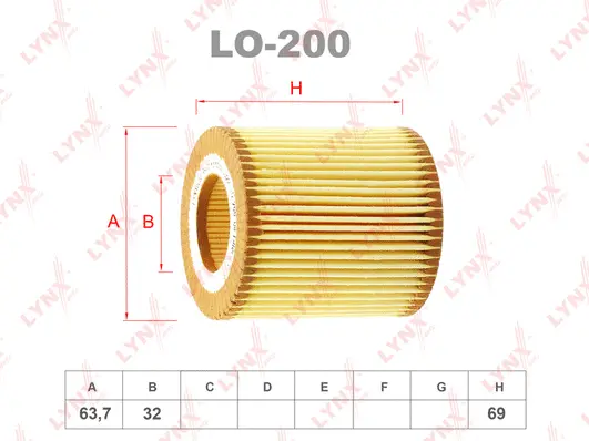 LO-200 LYNXAUTO Масляный фильтр (фото 2)