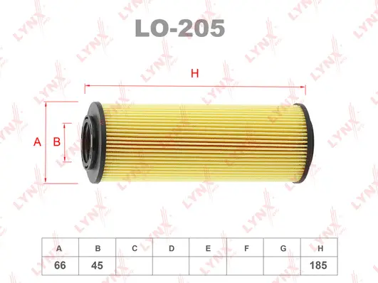 LO-205 LYNXAUTO Масляный фильтр (фото 2)