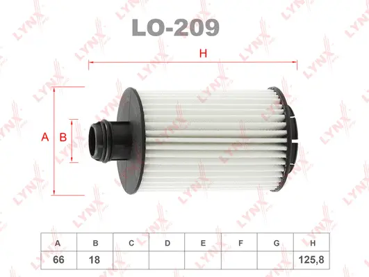 LO-209 LYNXAUTO Масляный фильтр (фото 2)