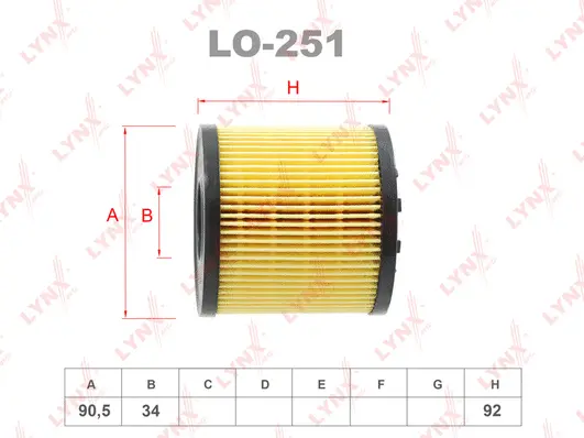 LO-251 LYNXAUTO Масляный фильтр (фото 2)