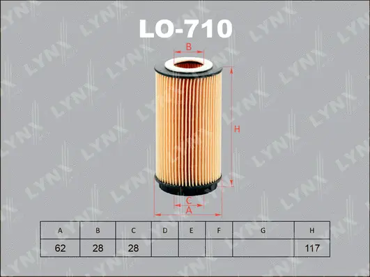 LO-710 LYNXAUTO Масляный фильтр (фото 1)