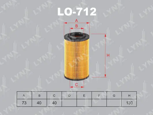 LO-712 LYNXAUTO Масляный фильтр (фото 1)