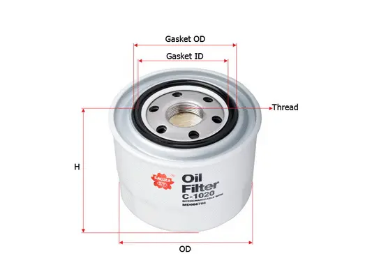 C-1020 SAKURA Масляный фильтр (фото 1)
