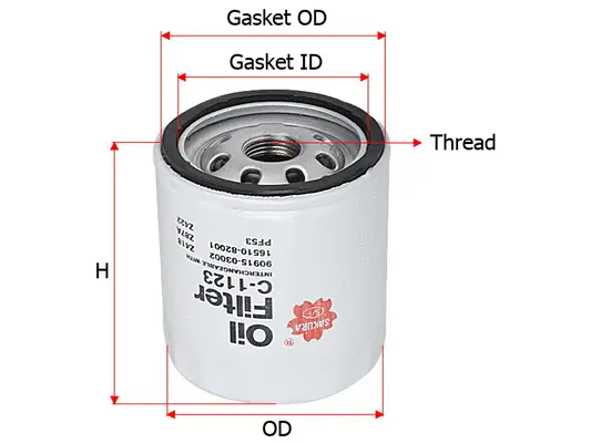 C-1123 SAKURA Масляный фильтр (фото 1)