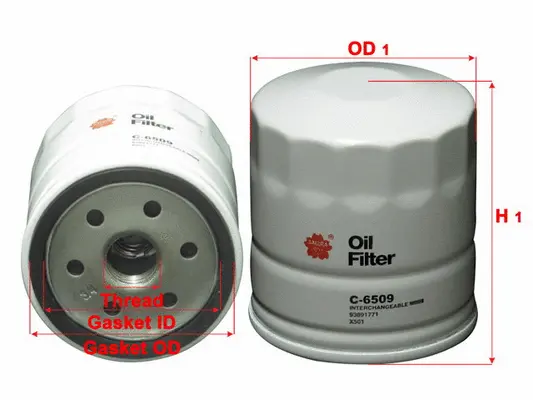 C-6509 SAKURA Масляный фильтр (фото 1)