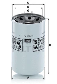W 1245/3 x MANN Фильтр, система рабочей гидравлики (фото 1)