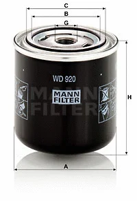 WD 920 MANN Фильтр, система рабочей гидравлики (фото 1)