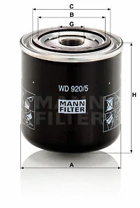 WD 920/5 MANN Фильтр, система рабочей гидравлики (фото 1)