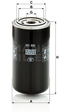 WD 950 MANN Фильтр, система рабочей гидравлики (фото 1)