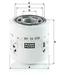 WH 10 006 MANN Фильтр, система рабочей гидравлики (фото 1)