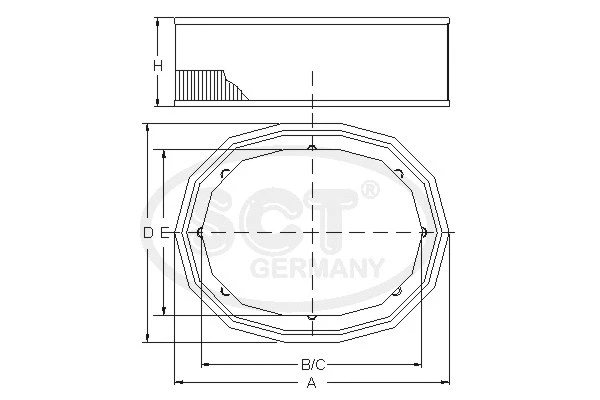 SB 091 SCT GERMANY Воздушный фильтр (фото 1)