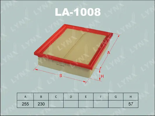 LA-1008 LYNXAUTO Воздушный фильтр (фото 1)