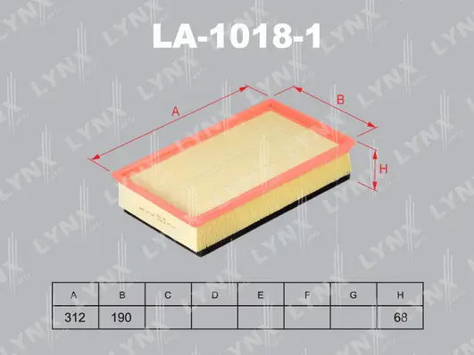 LA-1018-1 LYNXAUTO Воздушный фильтр (фото 1)