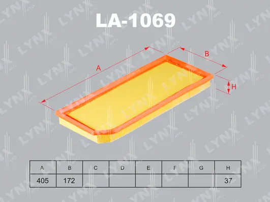 LA-1069 LYNXAUTO Воздушный фильтр (фото 1)
