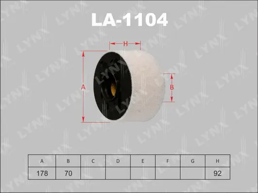 LA-1104 LYNXAUTO Воздушный фильтр (фото 1)