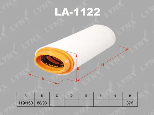 LA-1122 LYNXAUTO Воздушный фильтр (фото 2)