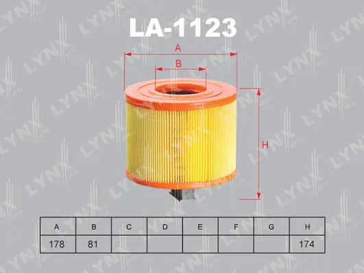 LA-1123 LYNXAUTO Воздушный фильтр (фото 1)