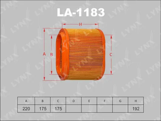LA-1183 LYNXAUTO Воздушный фильтр (фото 1)