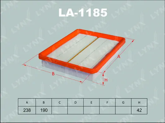 LA-1185 LYNXAUTO Воздушный фильтр (фото 1)
