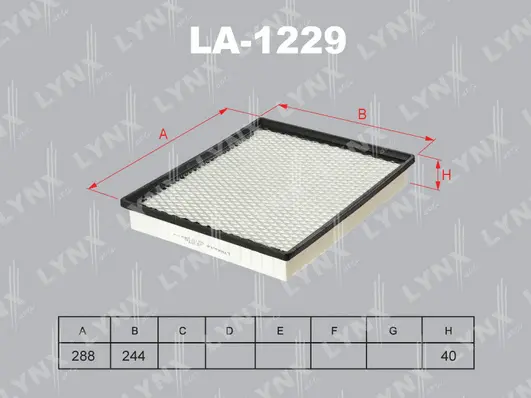 LA-1229 LYNXAUTO Воздушный фильтр (фото 1)