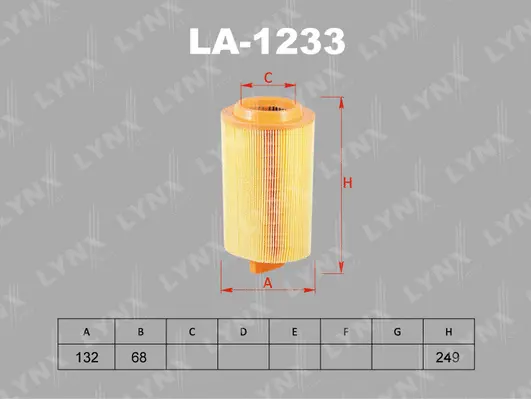 LA-1233 LYNXAUTO Воздушный фильтр (фото 2)