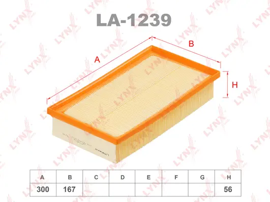 LA-1239 LYNXAUTO Воздушный фильтр (фото 1)