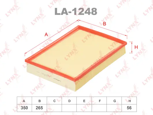 LA-1248 LYNXAUTO Воздушный фильтр (фото 1)