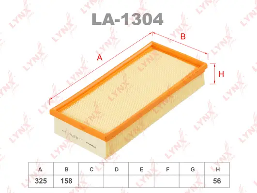 LA-1304 LYNXAUTO Воздушный фильтр (фото 1)