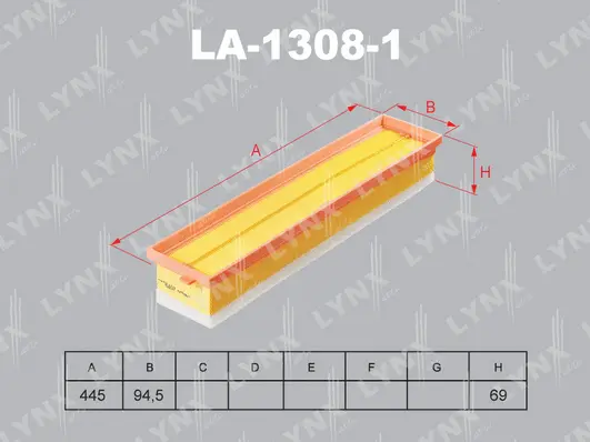 LA-1308-1 LYNXAUTO Воздушный фильтр (фото 1)