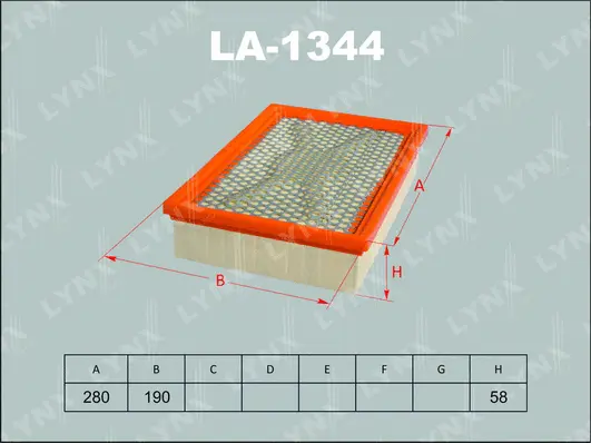 LA-1344 LYNXAUTO Воздушный фильтр (фото 1)