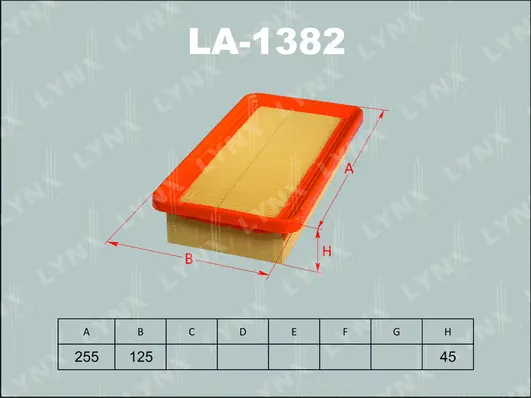 LA-1382 LYNXAUTO Воздушный фильтр (фото 1)