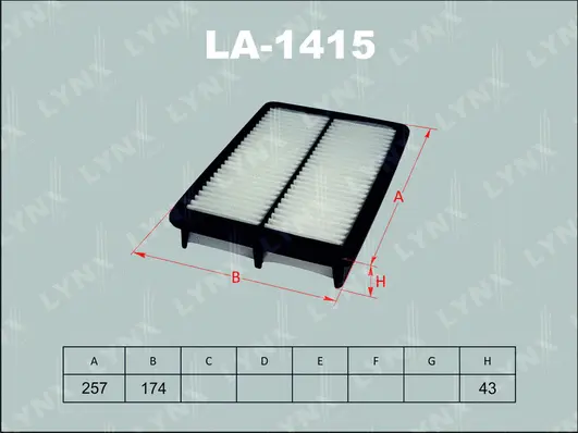 LA-1415 LYNXAUTO Воздушный фильтр (фото 1)