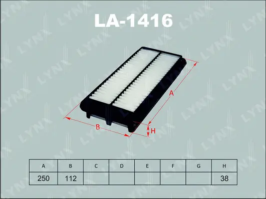 LA-1416 LYNXAUTO Воздушный фильтр (фото 1)